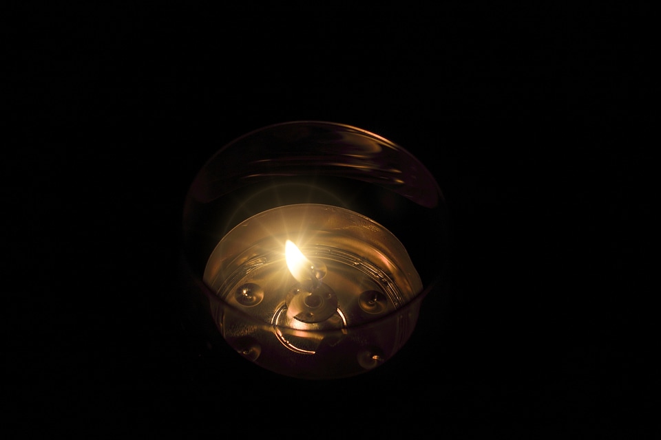 Candlelight shining romantic