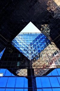 Blue Landmark Reflection Structure photo