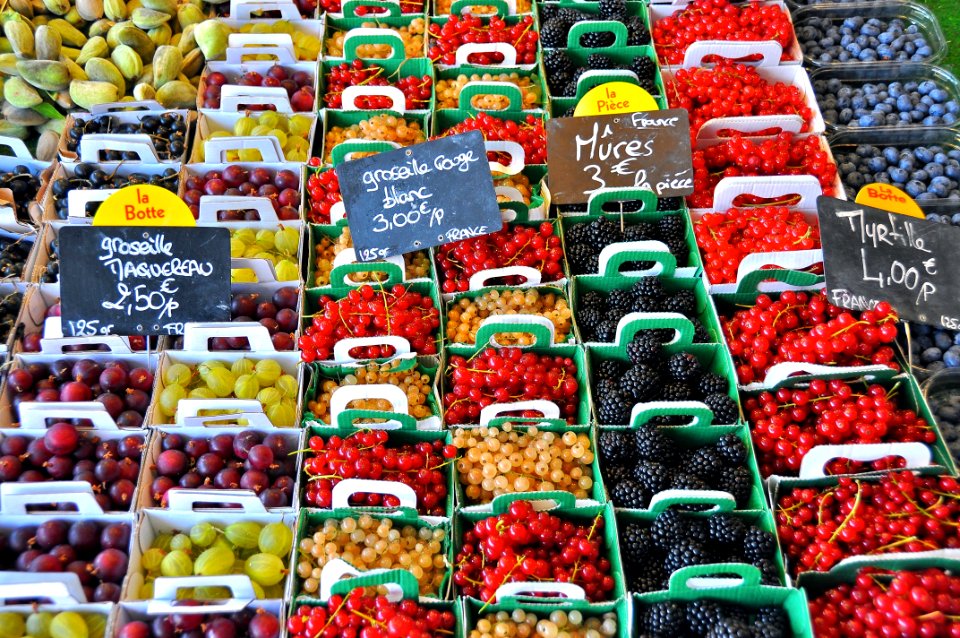 Stack Of Fruits With Signage