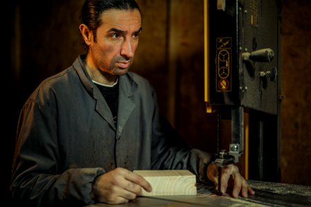 Man In Gray Dress Shirt Operating Band Saw