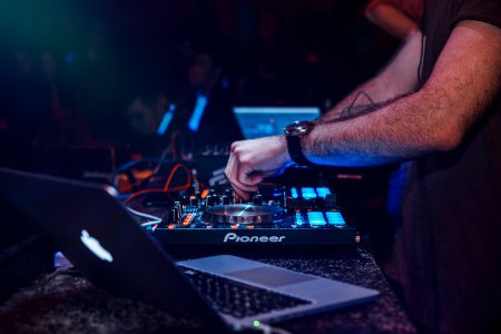 Person Playing Dj Turntable