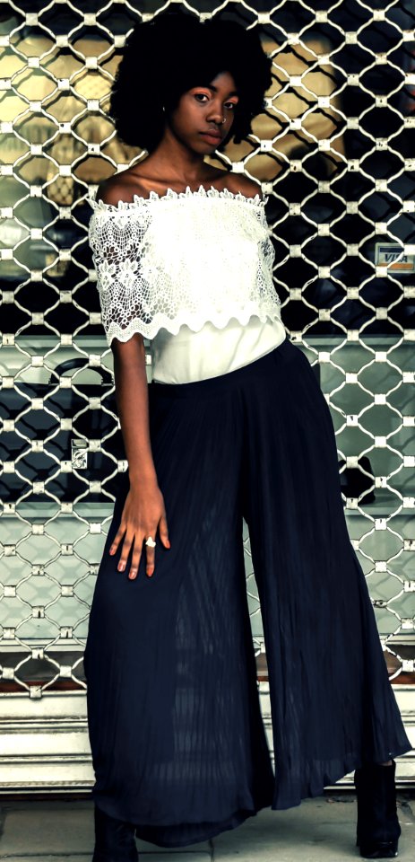 Woman In White Tube Jumpsuit