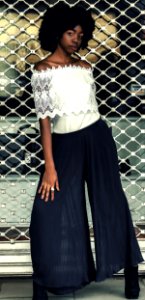 Woman In White Tube Jumpsuit