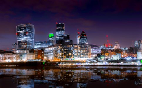 Landscape Photography Of City Structures During Night Time photo