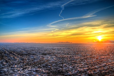 Brown Field During Sunset photo