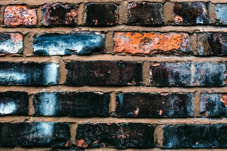 Black Blue And Orange Concrete Brick photo
