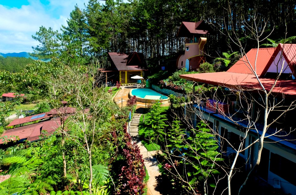 View Of Swimming Pool And Cottages In Resort
