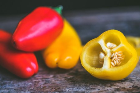 Photo Of Red And Yellow Peppers photo