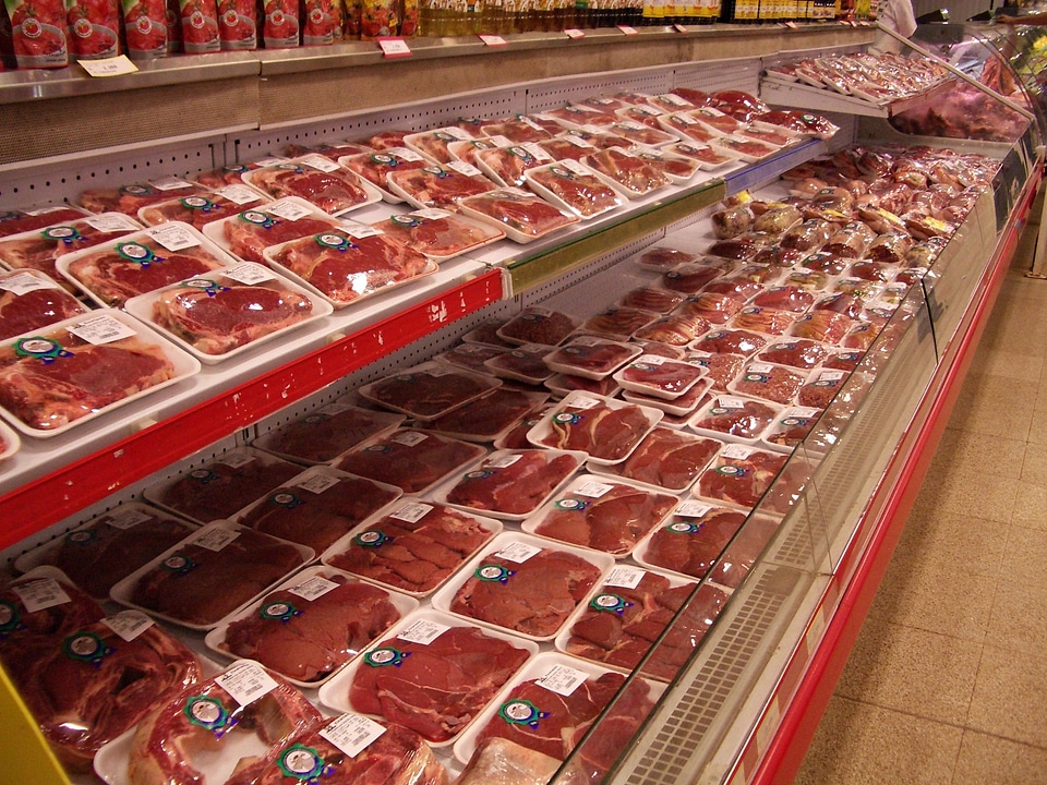 Market goods meat photo