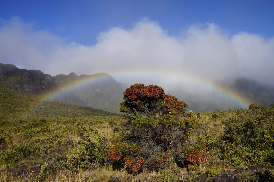 Clouds landscape rainbow