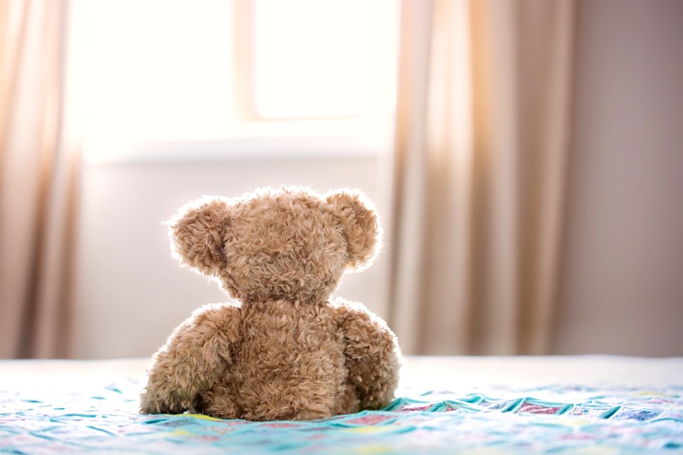 Brown Bear Plush Toy On Bed