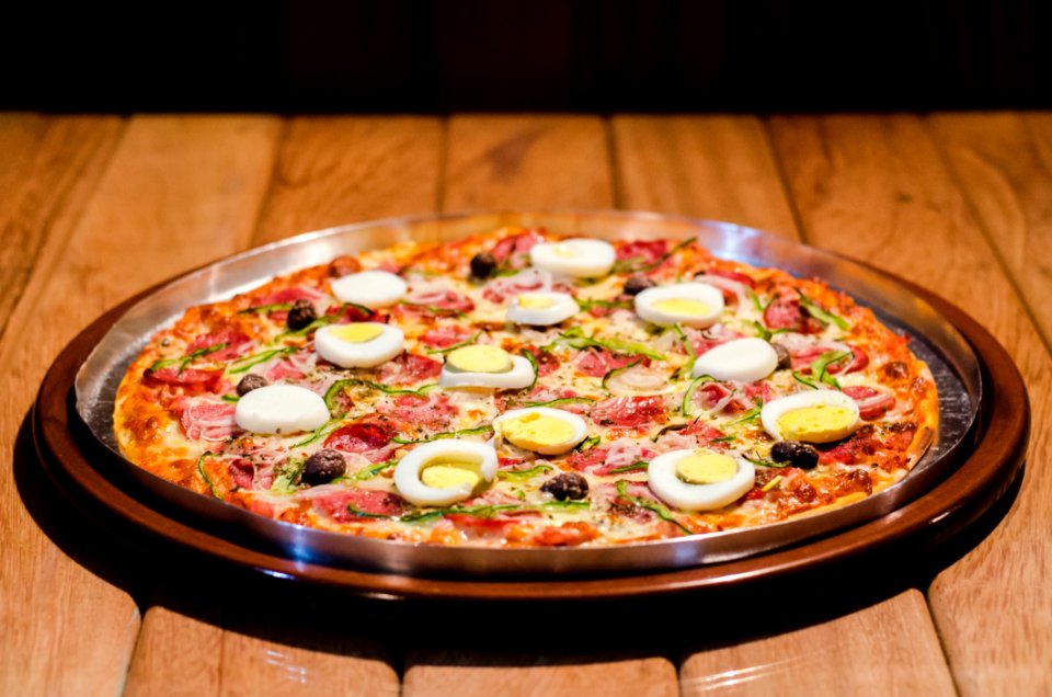 Pizza Meal On Stainless Steel Tray