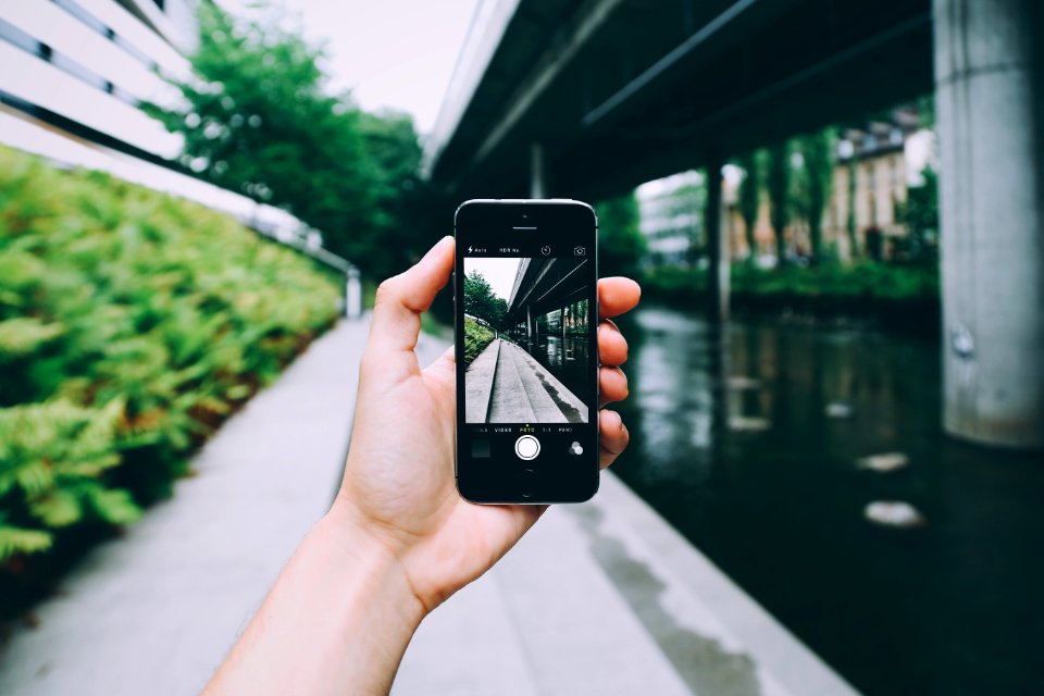 Person Using Camera Of Space Grey Iphone 6