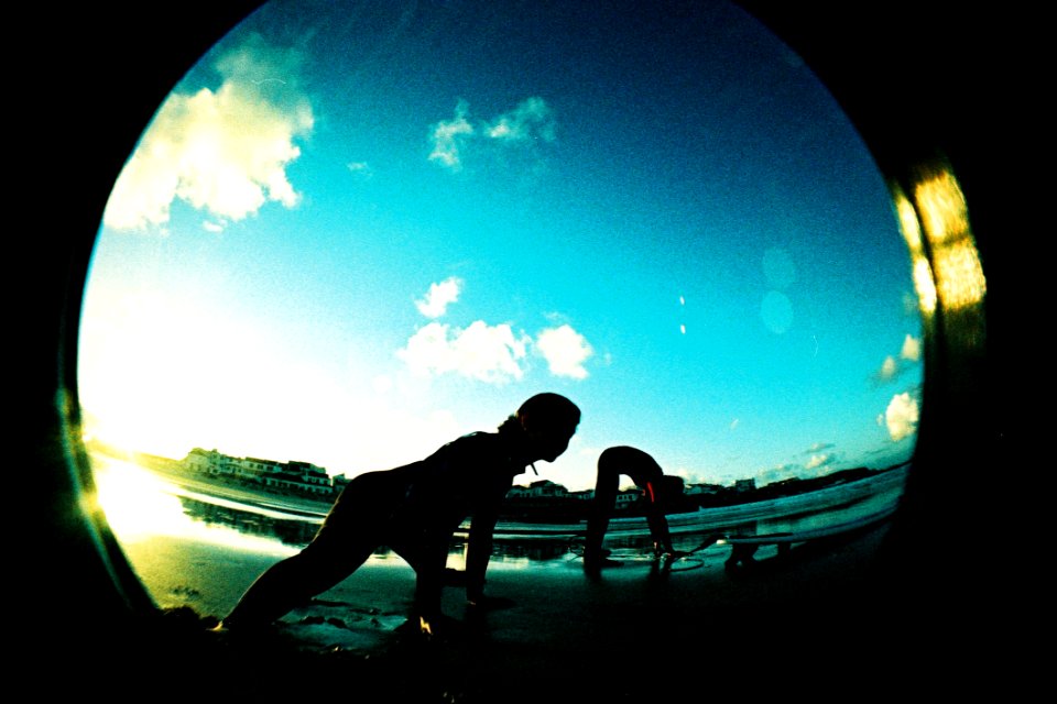 Fisheye Lens Showing Person At Daytime