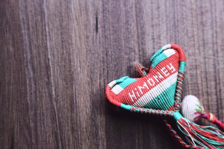 Red Green And White Knitted Decor