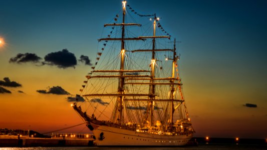 White Ship During Golden Hour photo