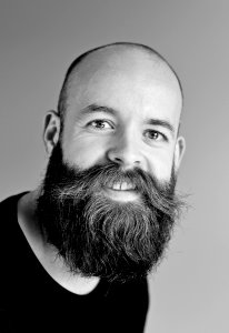 Gray Scale Bearded Man photo