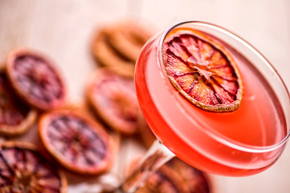 Pink Cocktail With Lime Slice Martini Glass Wallpaper photo