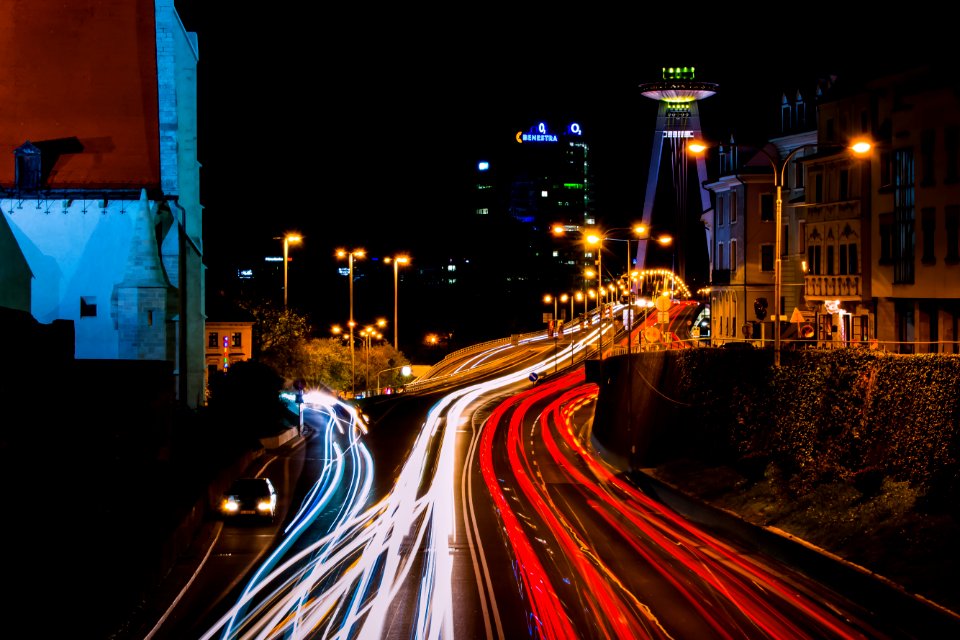 Timelapse Photo Of City During Night photo