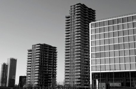 Grayscale Photo Of High Rise Buildings