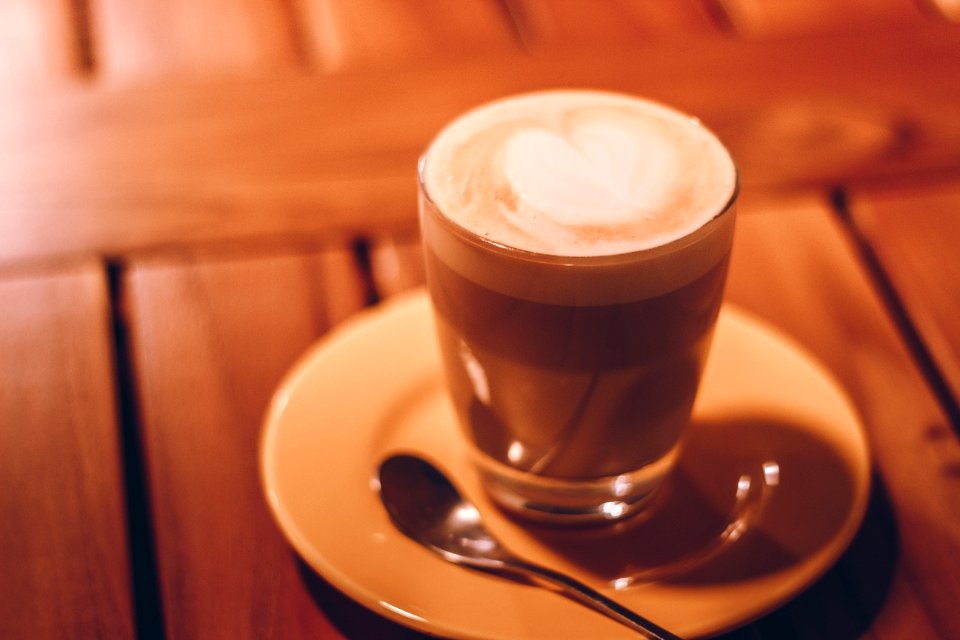 Close-up Photography Of Clear Glass Cup With Latte And Tablespoon