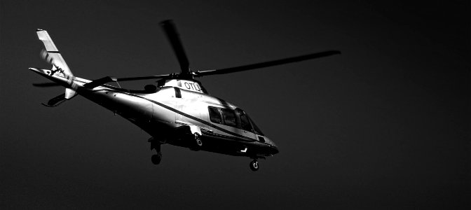 Monochrome Photography Of Helicopter