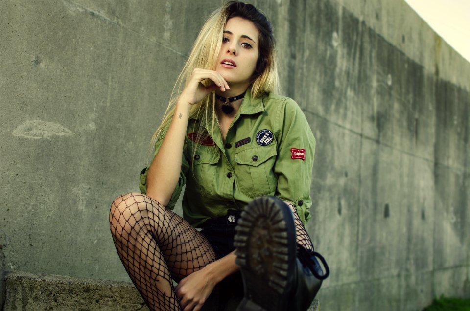 Woman Wearing Green Long-sleeved Shirt photo