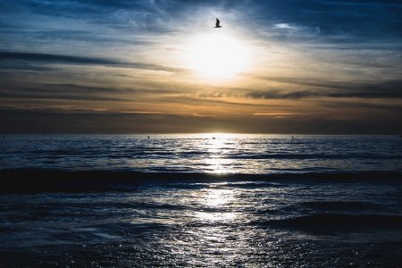 Body Of Water During Sunset