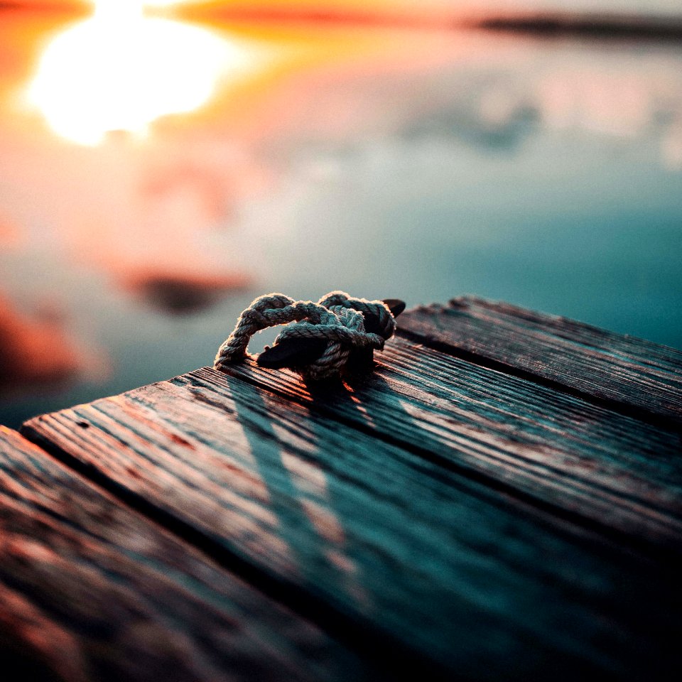 Gray Rope On Brown Wooden Board