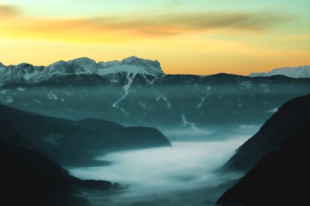 Fog On Mountain During Dusk