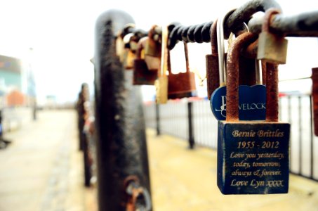 Blue Bernie Brittles 1955-2012 Love You Yesterday Today Tomorrow Always And Forever Love Lyn Xxxx Engraved Padlock
