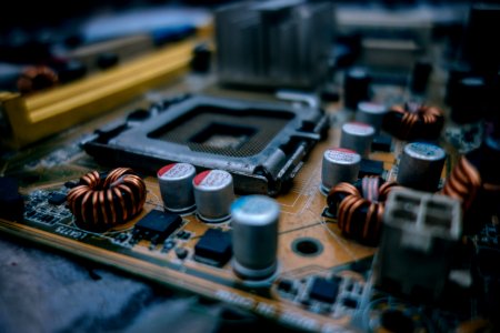 Selective Focus Photography Of Computer Motherboard photo