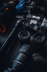 Selective Focus Photography Of Dslr Camera Parts photo