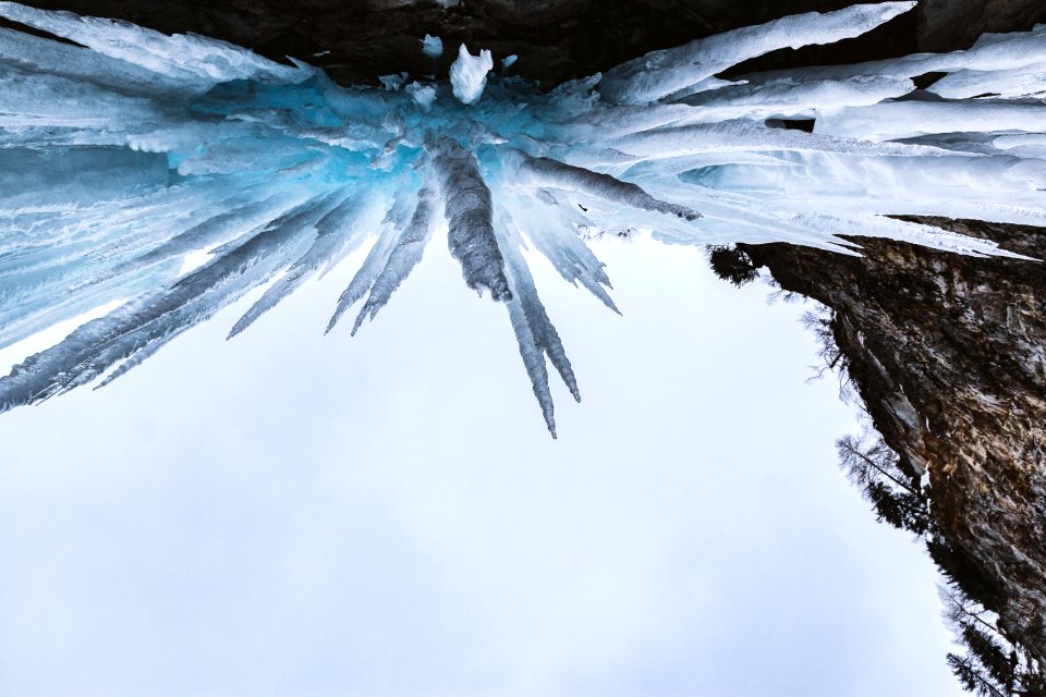 Low Angle View Of Crystal Stalactite
