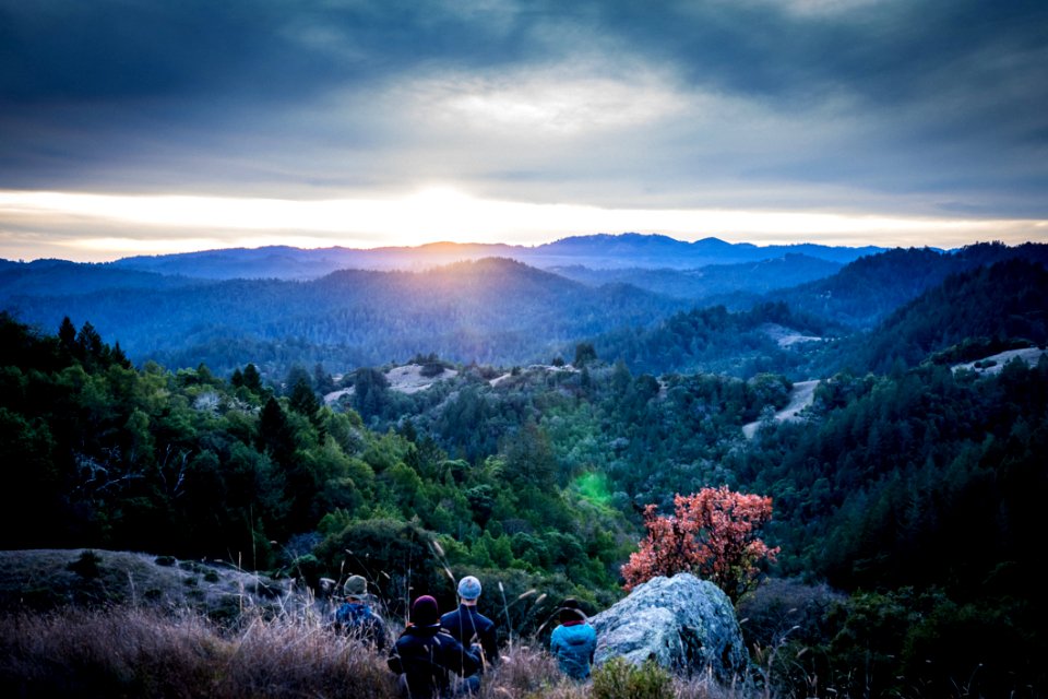 Group Of People On Mountain