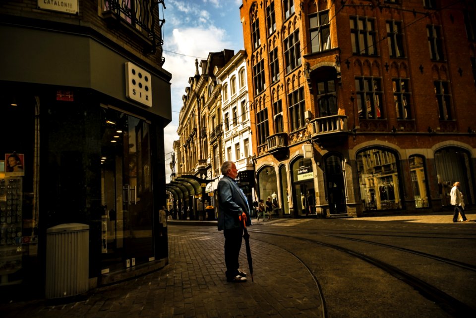 Man Holding Umbrella photo