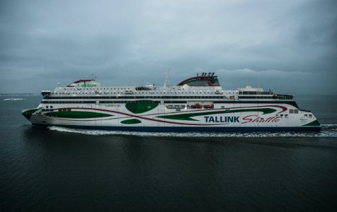 White And Green Tallink Shuttle Ship Photo
