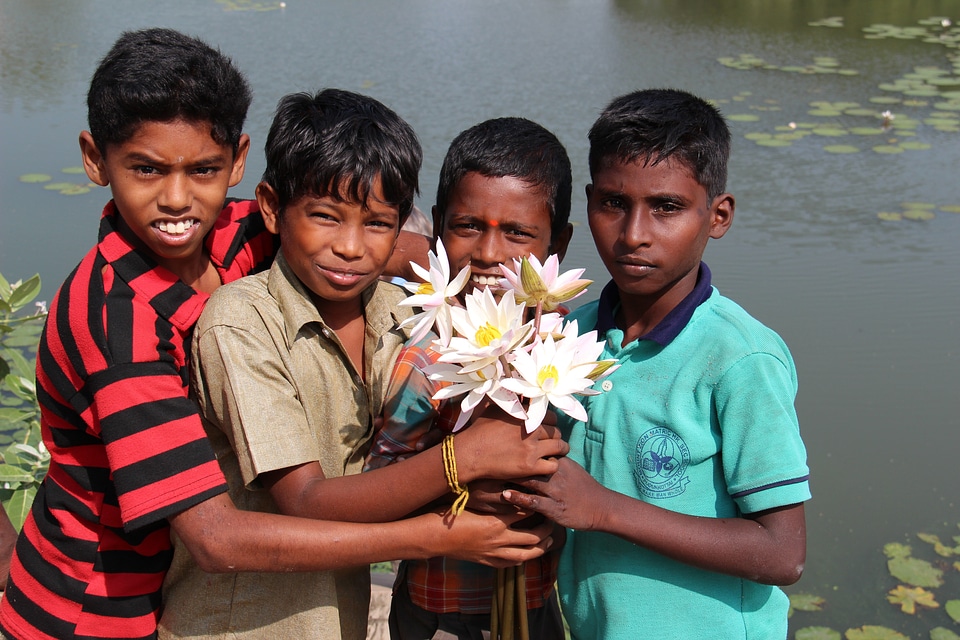 India young people flowers
