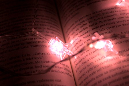 Star Shaped Lights On A Book photo