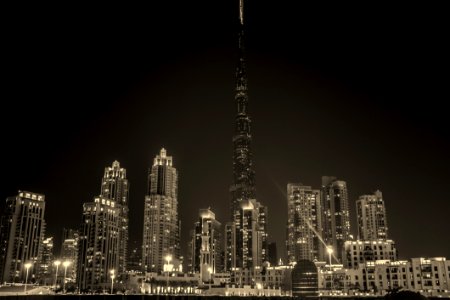 City Skyline During Night Time photo
