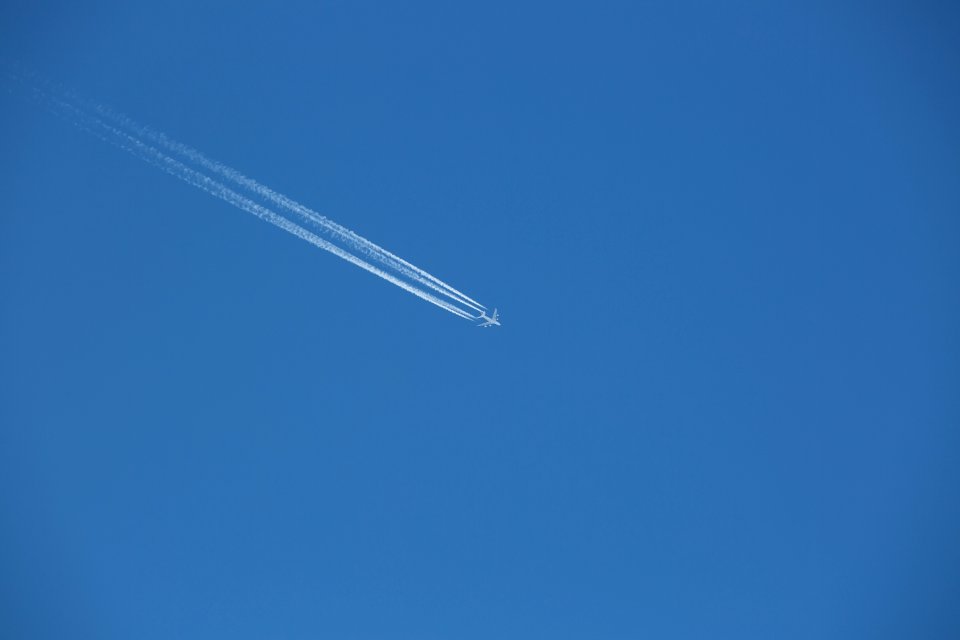 Jet On Mid Air With Smoke Trace