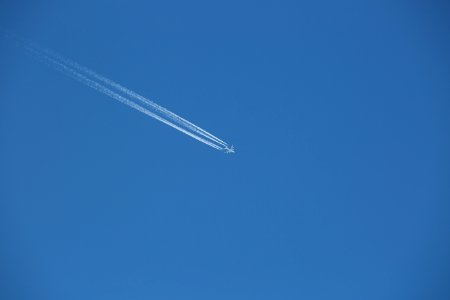 Jet On Mid Air With Smoke Trace