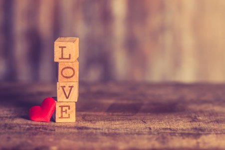 Stack Of Love Wooden Blocks photo