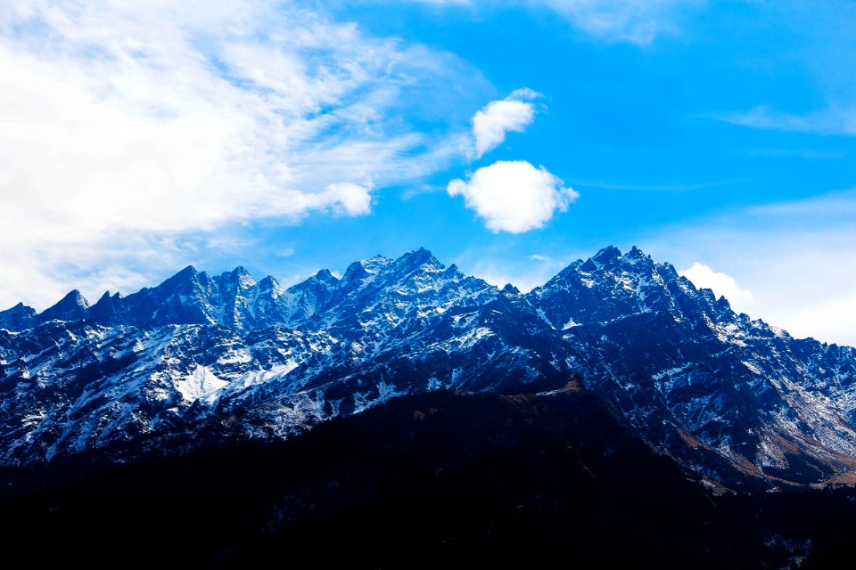 Mountain Under White Clouds At Daytime