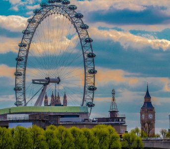 London Eye And Big Ben Tower Photo photo