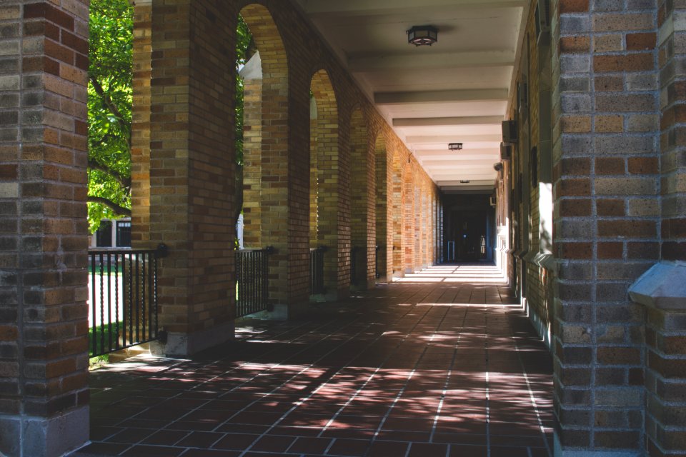 Brown Concrete Hallway photo