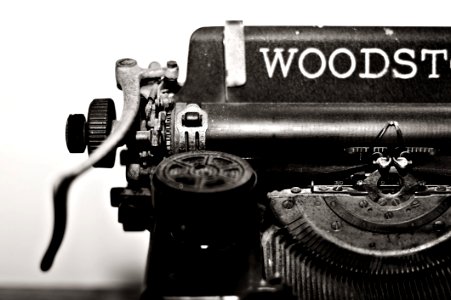 Grayscale Photo Of Typewriter photo