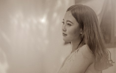 Monochrome Photography Of A Woman photo