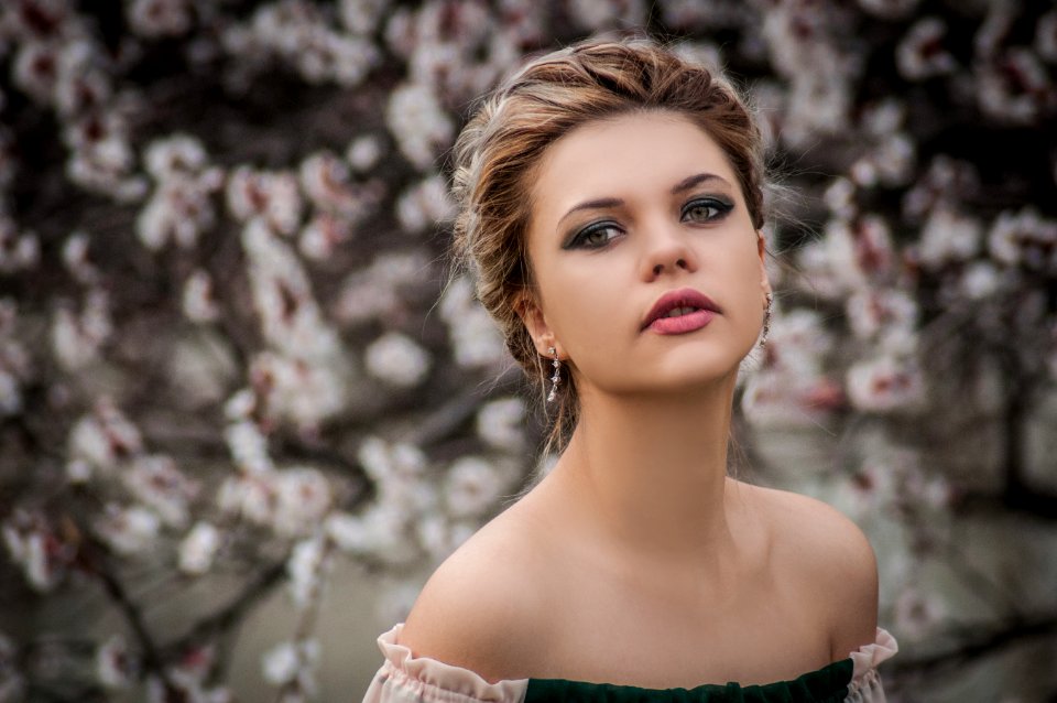 Shallow Focus Photography Of Woman Near Cherry Blossom Tree