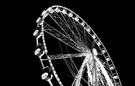 Monochrome Photography Of Ferris Wheel